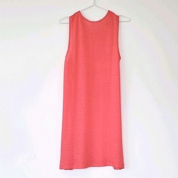 La Vie en Rose Coral Pink Crochet  Knit Sleeveless Dress Cover Up Size Small - Picture 2 of 10